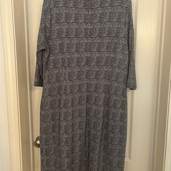 41 Hawthorn Navy Plaid Sheath Dress 3/4 Sleeve Scoop Neck - NWT - Picture 3 of 6